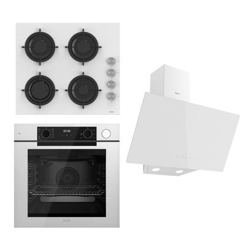 STEAMART-FRYART Serisi Beyaz Set (CS206 + QEP64CB +D078 ) - Emaye Izgara