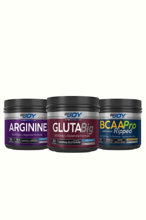 Arginine( Arjinin )150Gr + Bcaa Ripped Ananas 204Gr + Glutabig( Glutamin )150Gr