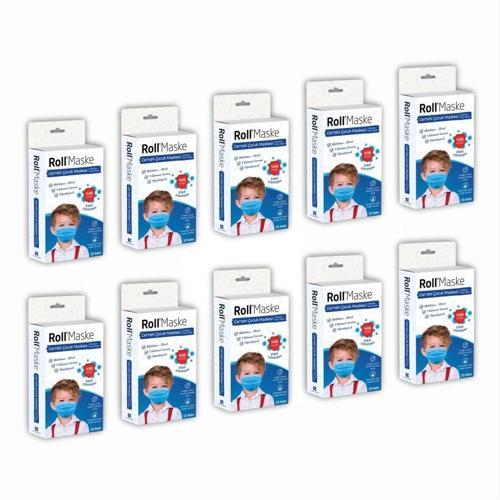 Erkek Çocuk 3 Katlı Telli Cerrahi Maske 10'lu Kutu - 10 Kutu