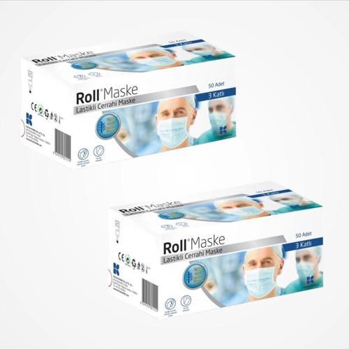 Steril Maske Lastikli (3 Katlı) 50'li Kutu - 2 Kutu