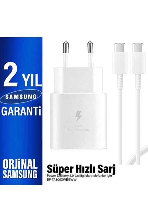 Ep-Ta800 Type-C Şarj Aleti 25W Hızlı - Type C Kablo Set Samsung  (Samsung Türkiye Garantili)