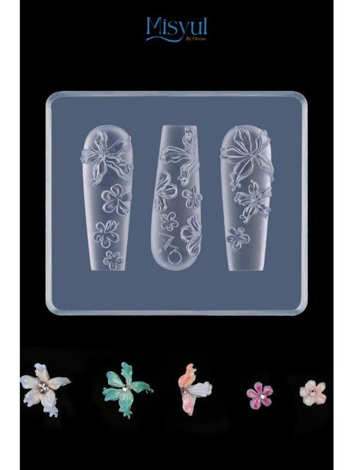 Nail Art Desen Kalıbı, Charm Tırnak Süsleme 3D Silikon Kalıp