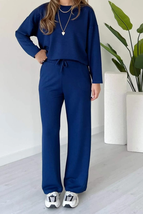 Kadın Bisiklet Yaka Uzun Kollu Modal Takım 1109