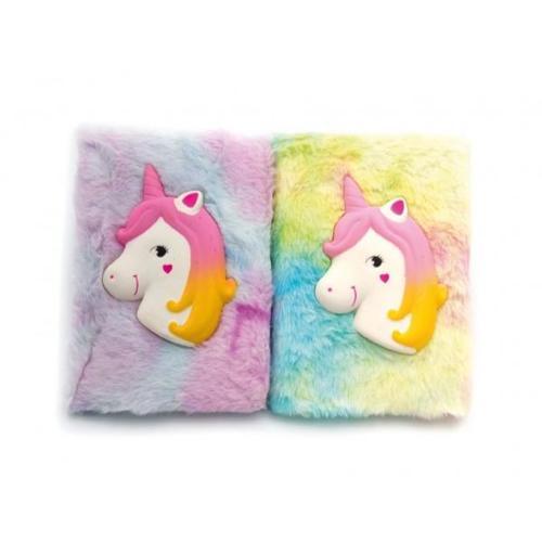Büro Ev Ofis Hediyesi için Kabartmalı Unicorn Peluş Hatıra Defteri