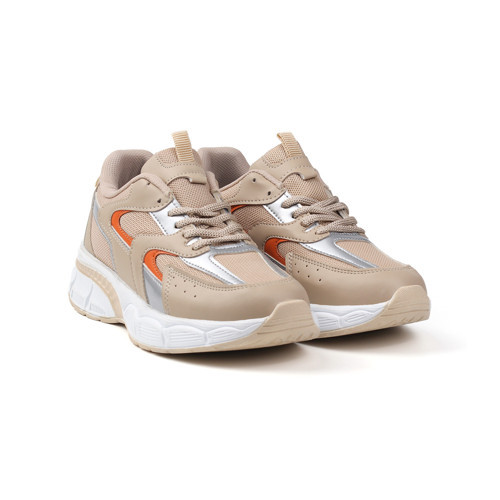 Kadın Bej Sneaker Günlük Ortopedik Spor Ayakkabı