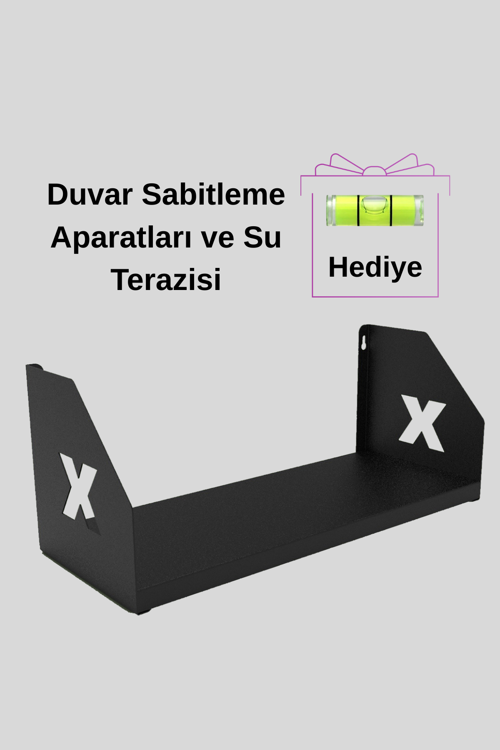 Raf Metal Duvar Rafı Kitaplık Aksesuar Düzenleyici Su Terazisi Hediyeli Ahşap Raflara Göre Daha Daya