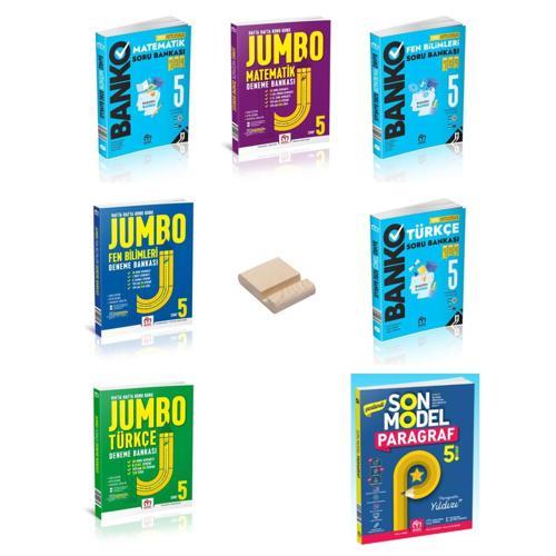 5. Sınıf Banko - Jumbo Matematik Fen Türkçe ve  Paragraf 7li Set + Telefon Standı