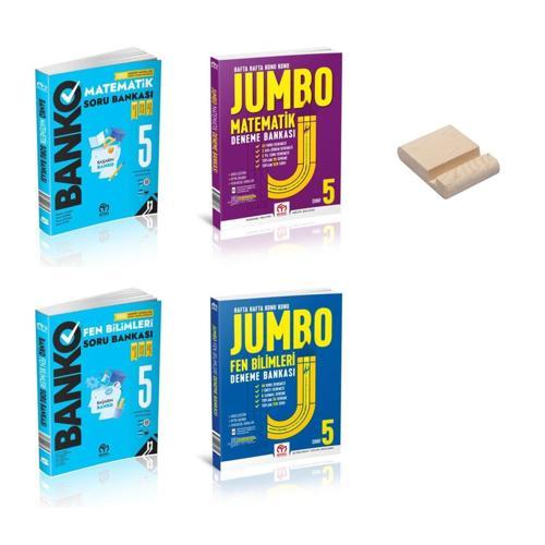 5. Sınıf Banko-Jumbo Matematik ve Fen Bilimleri 4lü Set + Telefon Standı