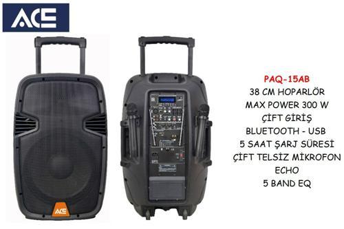 Audıo PAQ-15AB 300 Watt Taşınabilir Şarjlı Amfi