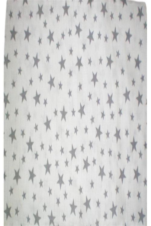 Müslin Bebek Yastık Kılıfı 35x45 % 100 Pamuklu Gri Yıldızlı