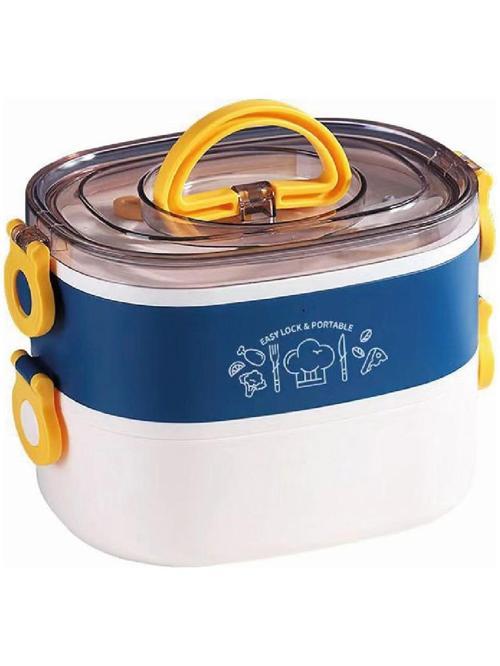 Çelik Beslenme Kabı Iki Katlı 1900ML Lacivert