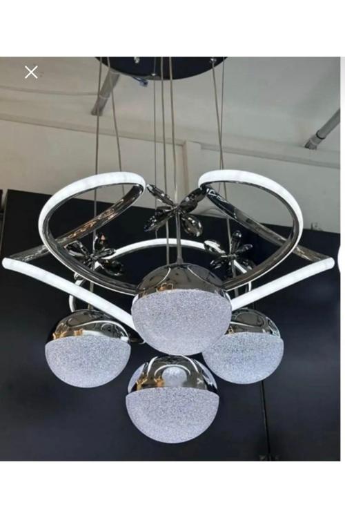 MODERN LÜKS SALON MODEL DRON LEDLİ 3 RENK KROM SARKIT AVİZE