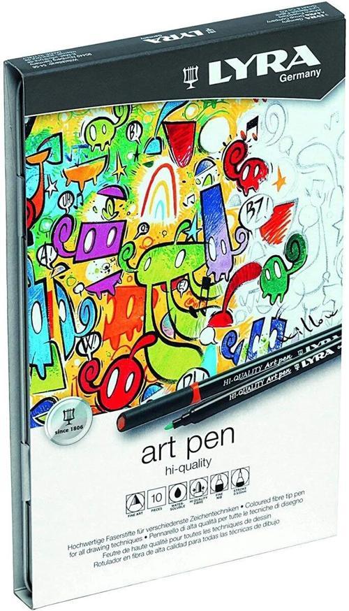Hi-Quality Art Pen Çizim Kalemi Seti 10 Renk Metal Kutu