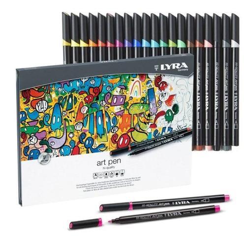Hi-Quality Art Pen Çizim Kalemi Seti 20 Renk Metal Kutu