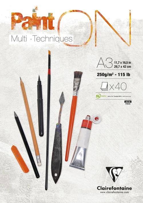 Paint'On Multi-Techniques Karışık Teknik Eskiz Çizim Defteri 250 gr. A3 50 yp.