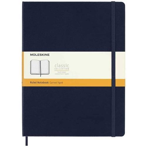 Sert Kapak Çizgili Defter XL Boy 19x25 cm. 192 Sayfa Safir Mavi