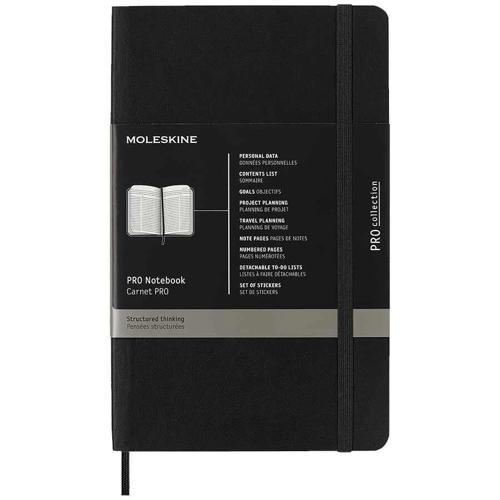 Pro Notebook Yumuşak Kapak Defter L Boy 13x21 cm. 192 Sayfa Siyah