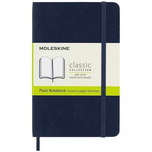 Yumuşak Kapak Çizgisiz Defter Cep Boy 9x14 cm. 192 Sayfa Safir Mavi