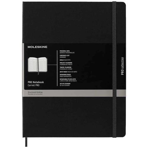Pro Notebook Sert Kapak Defter XL Boy 19x25 cm. 192 Sayfa Siyah