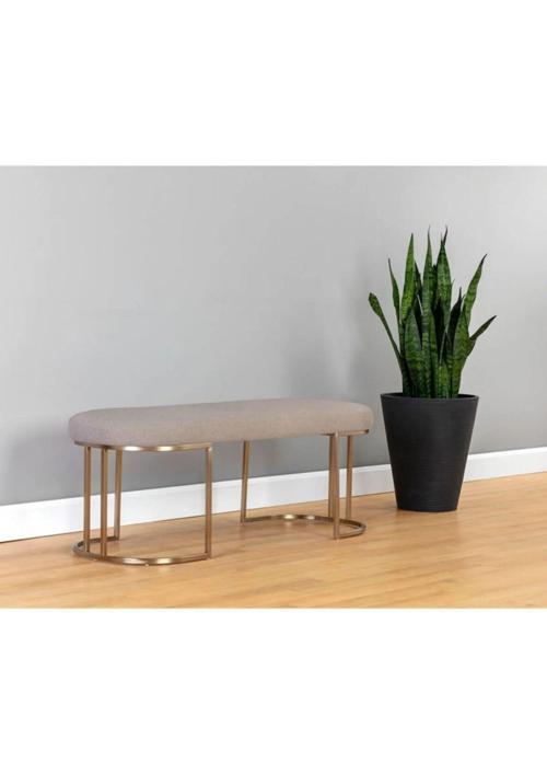   Mars Modern Döşemeli Metal Ayaklı Bench