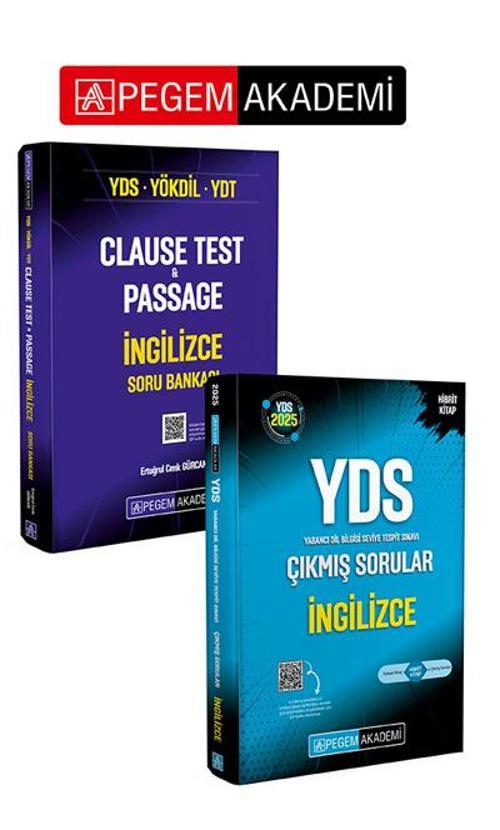 PEGEM AKADEMİ 2025 YDS İngilizce Çıkmış Sorular + YDS YÖKDİL YDT Clause Test & Passage İngilizce Sor