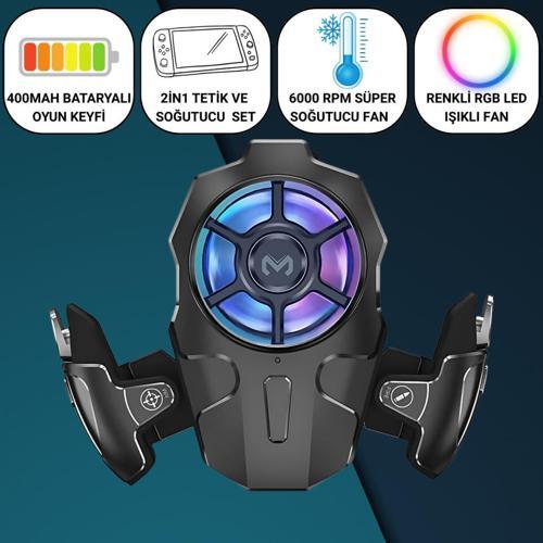 Profesyonel Turbo Fan 4000Mah 6000RPM 2İN1 Ayarlanabilir Tetik Telefon Soğutucu Radyatör 3 Kademeli