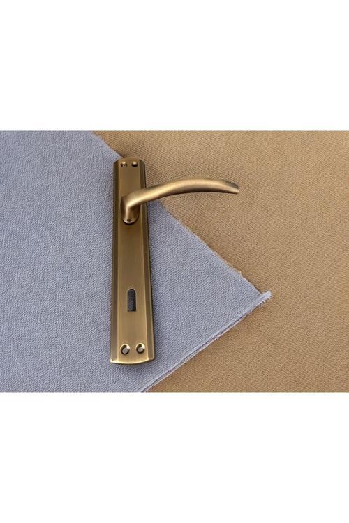 Trim Mat Antik Sarı Aynalı Oda Kapı Kolu 1 Takım Şık Ve Dayanıklı
