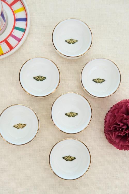 Kelebek Altın Yaldızlı İstifli Kase 6x2cm 30cc 6 LI