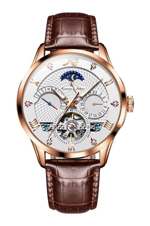 Ks4009 Luxury Gold Tourbillon Mekanik Otomatik Erkek Kol Saati