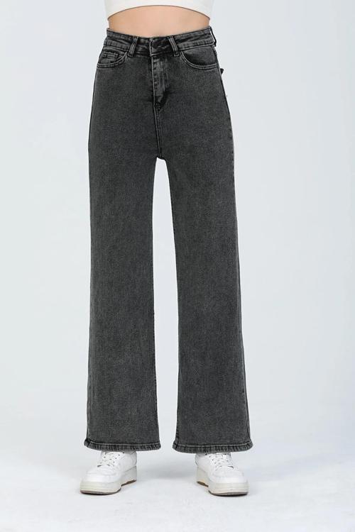 Ganikus Salaş Füme Pantolon Jeans Likralı Esnek