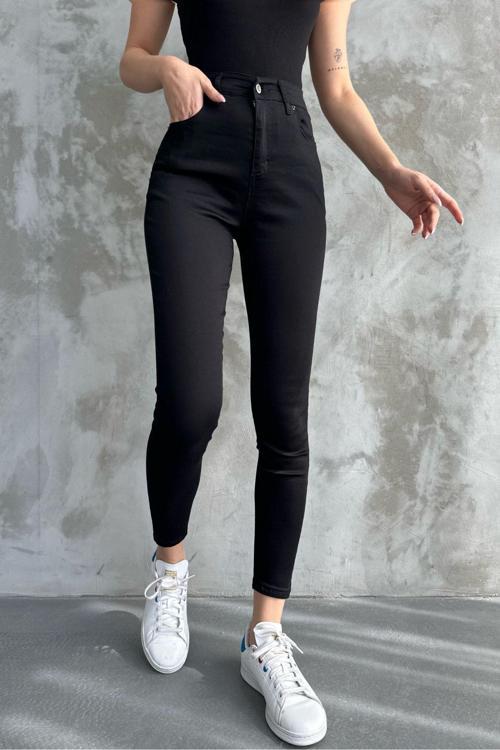 Jns Kadın Siyah Skinny Dar Paça Jeans Kot Pantolon