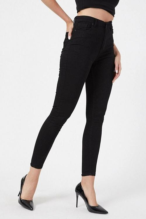 Siyah Yüksek Bel Skinny Fit Jean