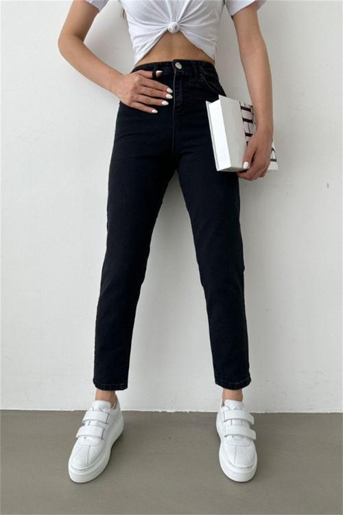 Ganikus Nira Kadın Yüksek Bel Boyfriend Mom Kot Pantolon