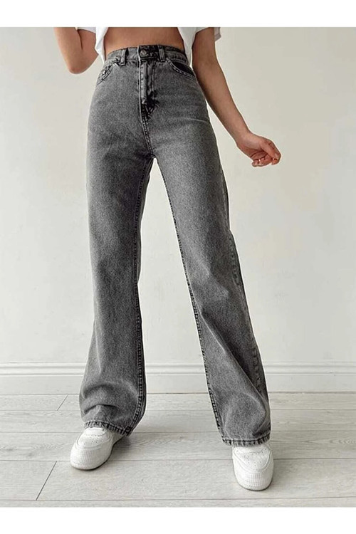 Ganikus Füme Kot Pantolon Salaş Jeans Likralı Esnek