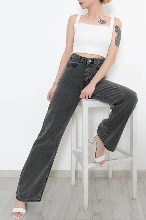 Likralı Salaş Pantolon Füme Jeans