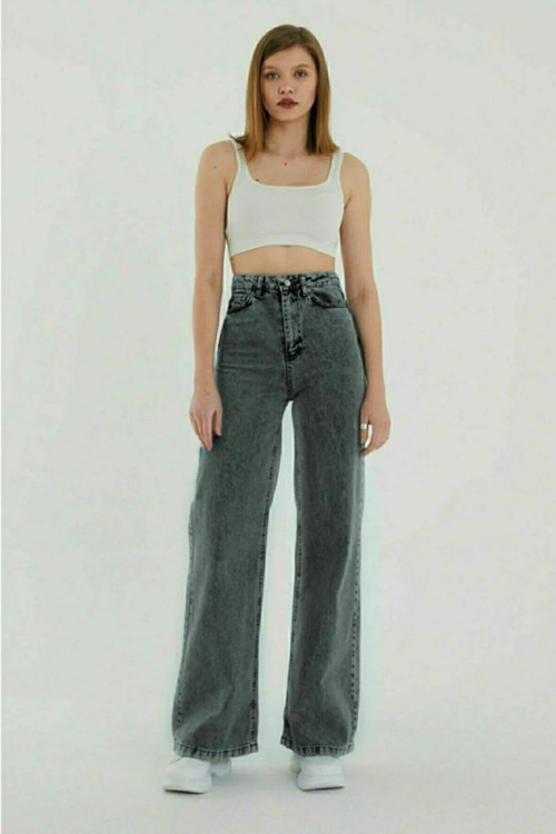 Ganikus Salaş Jeans kot Pantolon Füme
