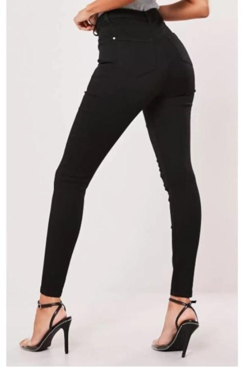 Ganikus Kadın Süper Skinny Fit Esnek Likralı Siyah