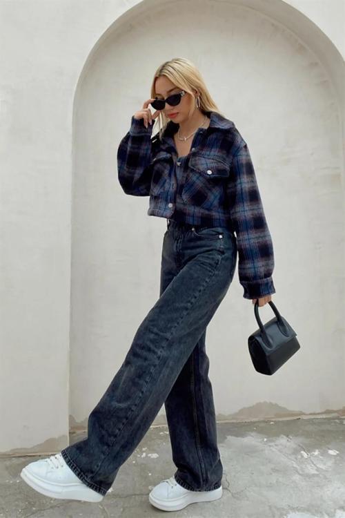 Salaş Jeans Kot Füme Pantolon