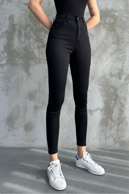 Ganikus Jns Siyah Skinny Dar Paça Wrld Likralı Kot Pantolon