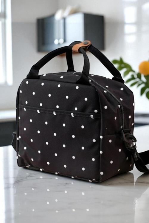 - Petek 7523 4670 Puantiye Desenli Termal Yemek Taşıma Çantası / 26 cm x 22 cm - 4.5 Litre