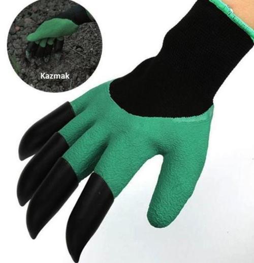 ® Toprak Kazma Ekme Çapalama İçin Korumalı Bahçe Bahçivan Eldiveni
