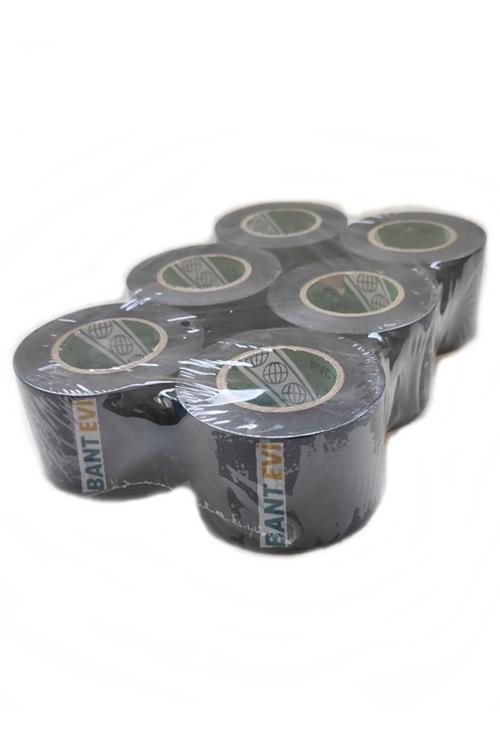 Bant Evi Siyah Pvc Bant 6 Adet 5Cmx25M Izolasyon Bandı 50Mm