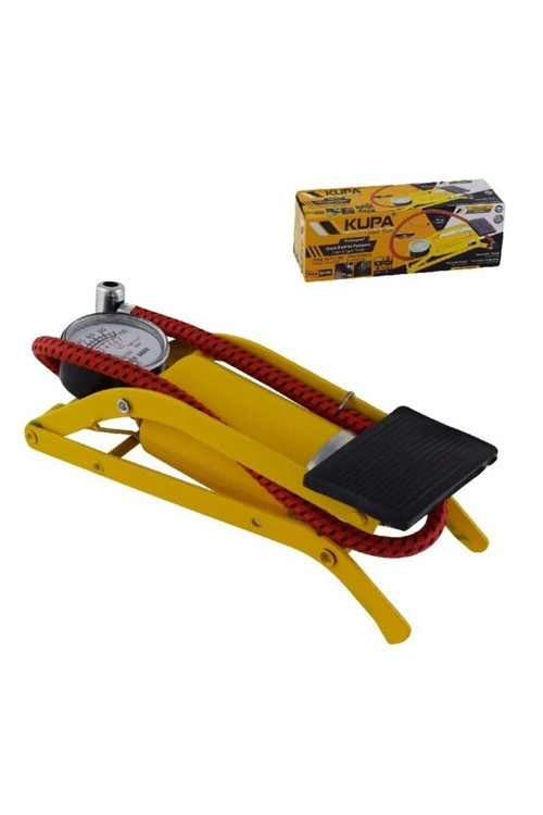 Ayaklı Saatli Metal Bisiklet Pompası - 53 Cm. Hortumlu