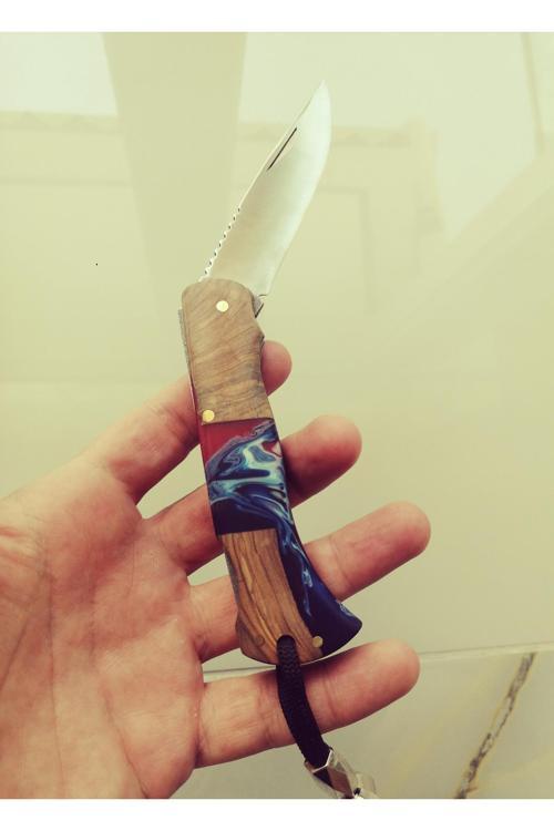 Epoksi Çakı Outdoor Bıçak Cep Çakısı Hediyelik Kamp Bıçağı Katlanabilir 20 Cm