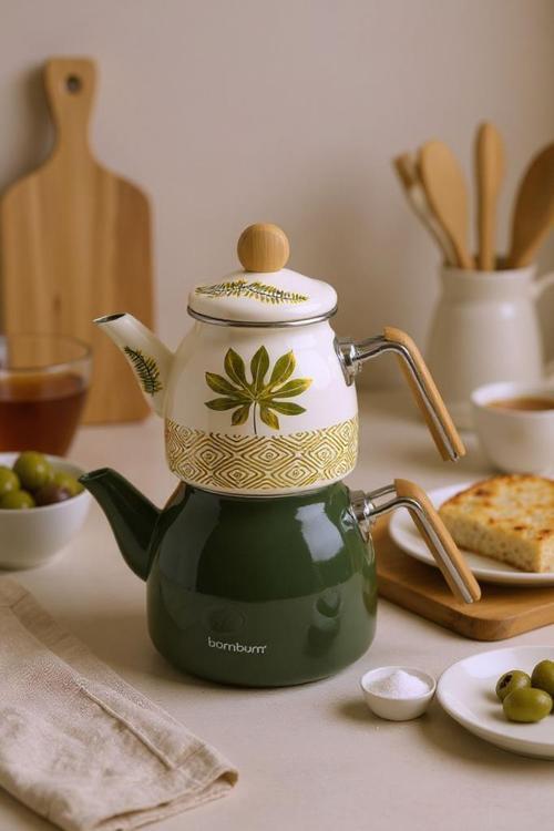Unique - Bambu Kulplu Çaydanlık Takımı Herb