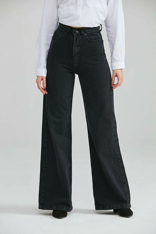 Ganikus Salaş Siyah Pantolon Jeans Likralı Esnek