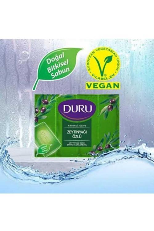Duru Zeytinyağı Özlü Vegan Formül Katı Duş Sabunu – 4'Lü Doğal Sabun Seti