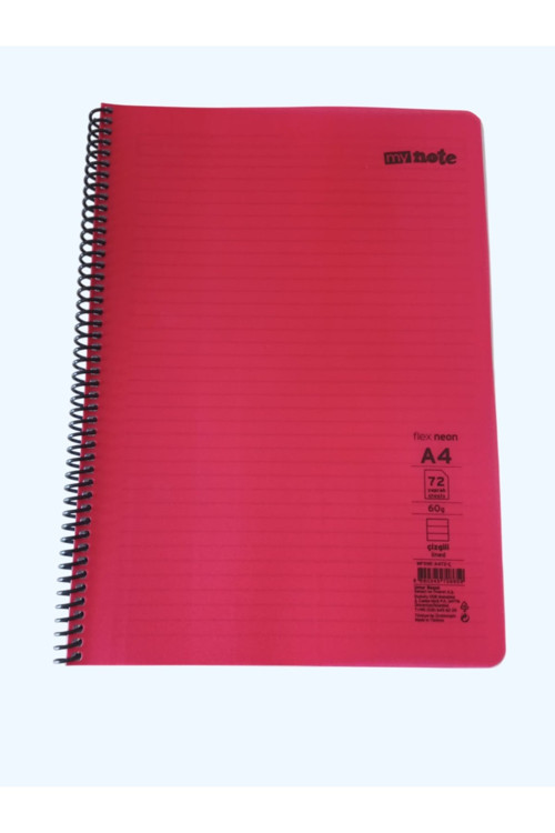 Kizilelmada My Note Büyük Boy A4 72 Yaprak Çizgili Spiralli Defter – Ders Ve Notlar İçin Ideal