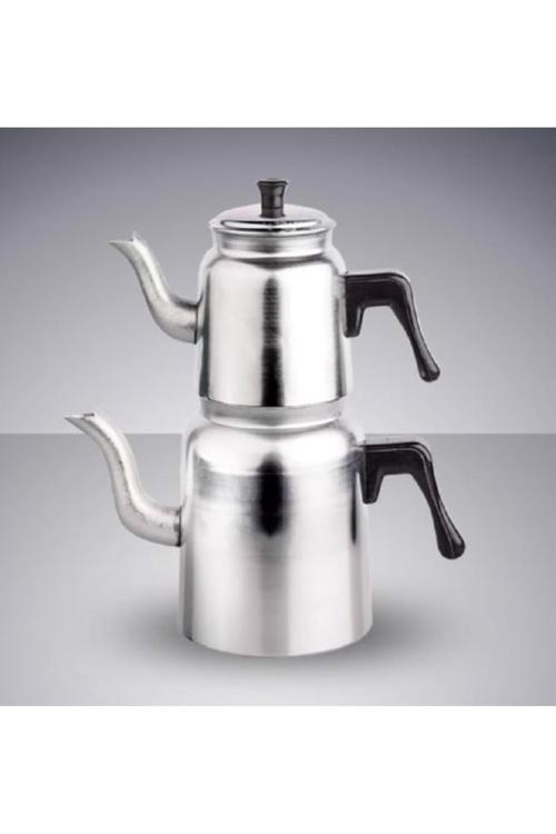 Kizilelmada Alüminyum Küçük Boy Çaydanlık - 1.5 L Alt, 0.75 L Üst Hazne