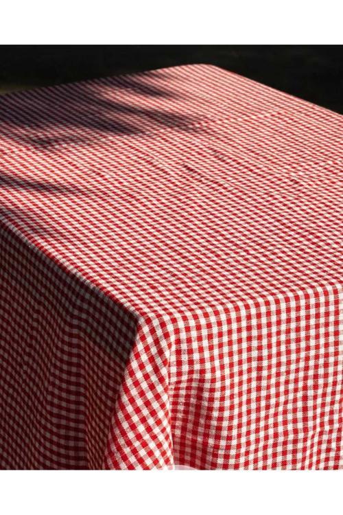 Kizilelmada Kırmızı Ekoseli Sofra Bezi – 160X160 Cm | Klasik Tarzda Şıklık Ve Günlük Kullanım İçin